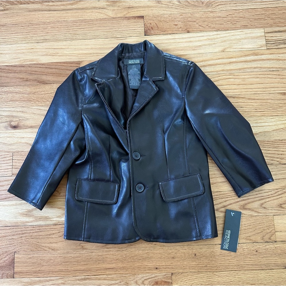 NWT Kenneth Cole Reaction Faux Leather Jacket Sz 3T